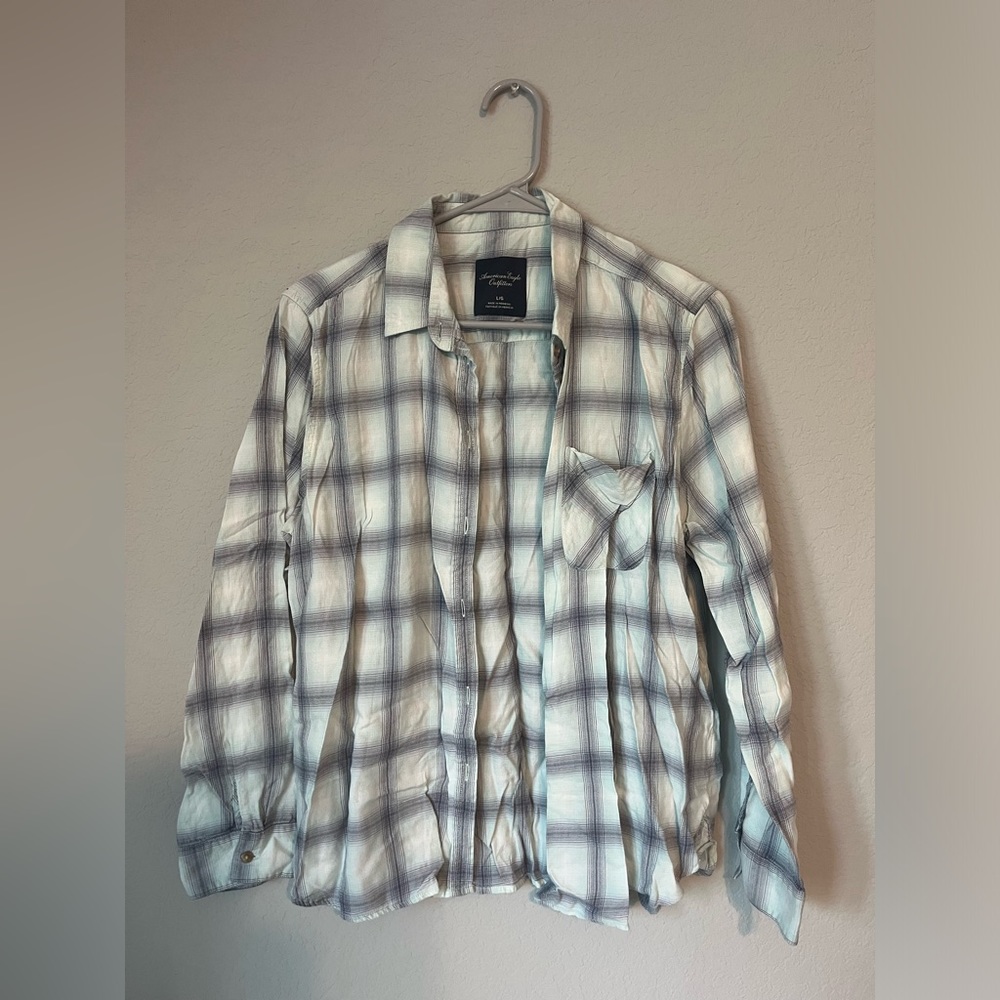 Flannel top- Mint